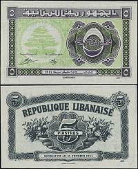 *5 Piastrov Libanon 1944, P38 UNC - Kliknutím na obrázok zatvorte -